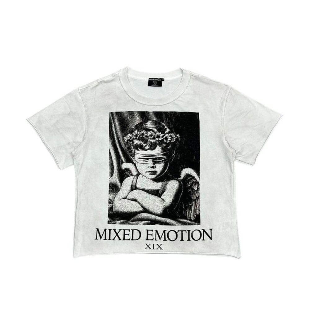 Mixed Emotion Crew Neck T-Shirt XIX Oversized Mens White XIX OVERSIZED-CREW NECK